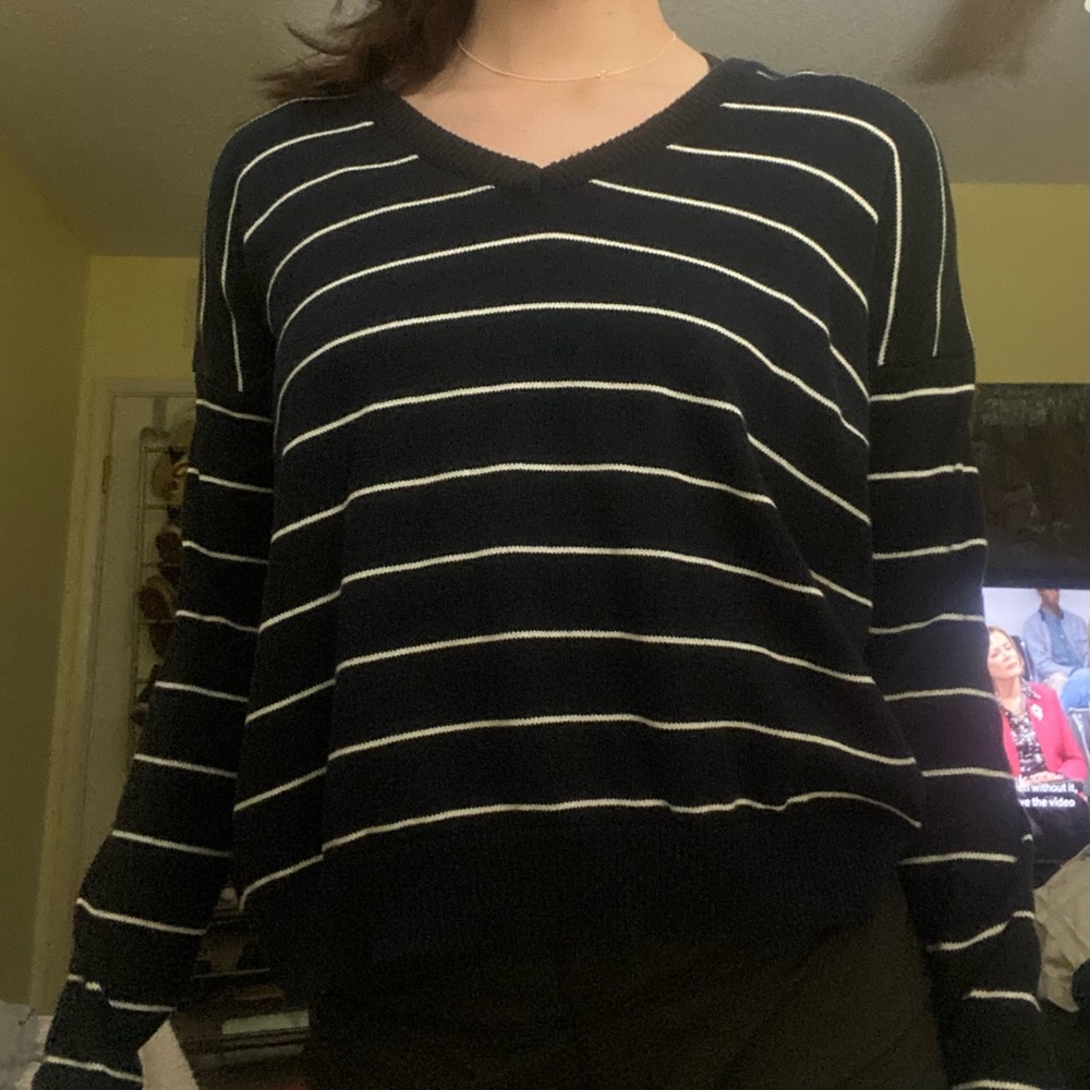 navy striped sweater